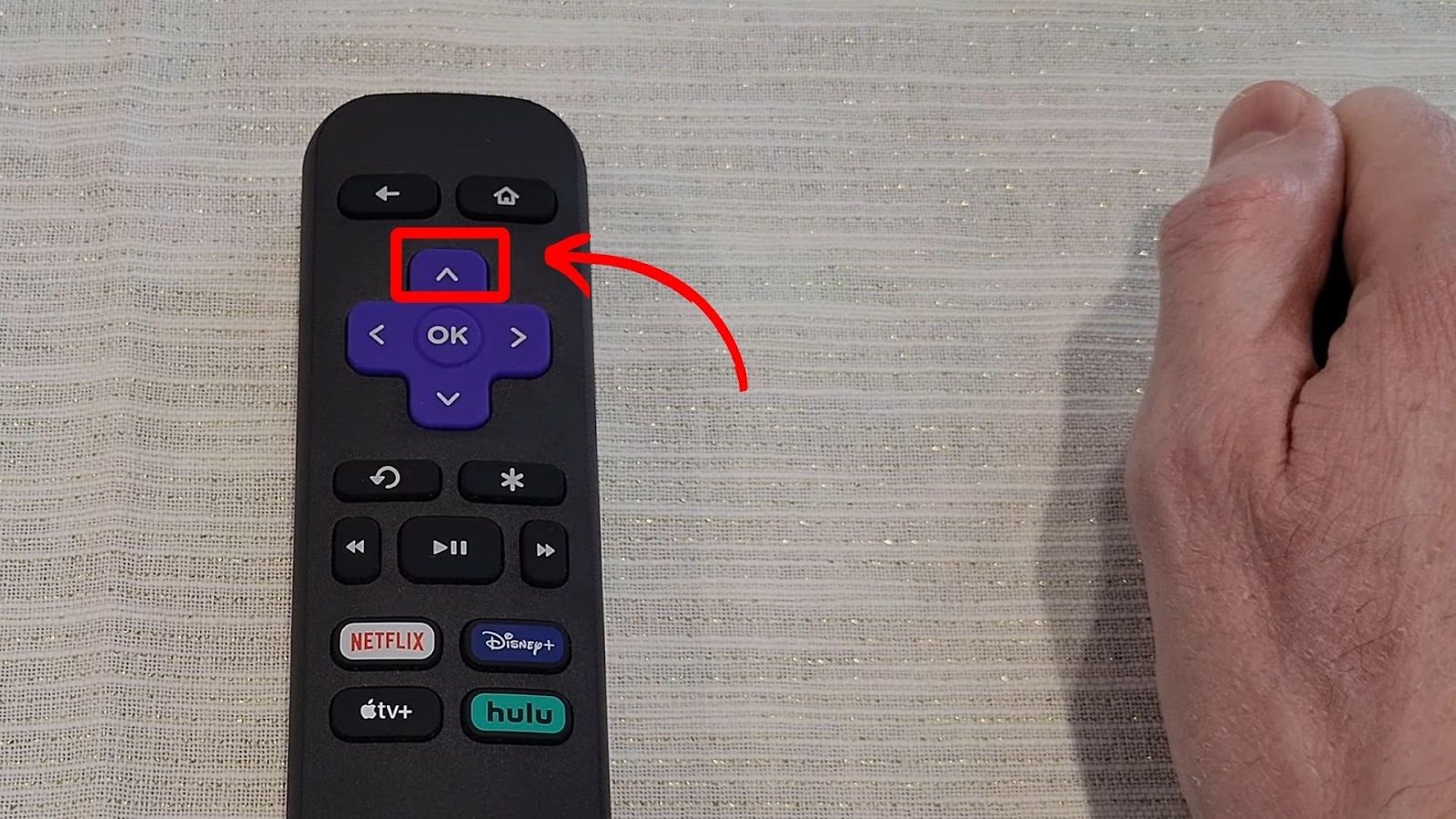 Using Sharp Roku TV Remote Up Button
