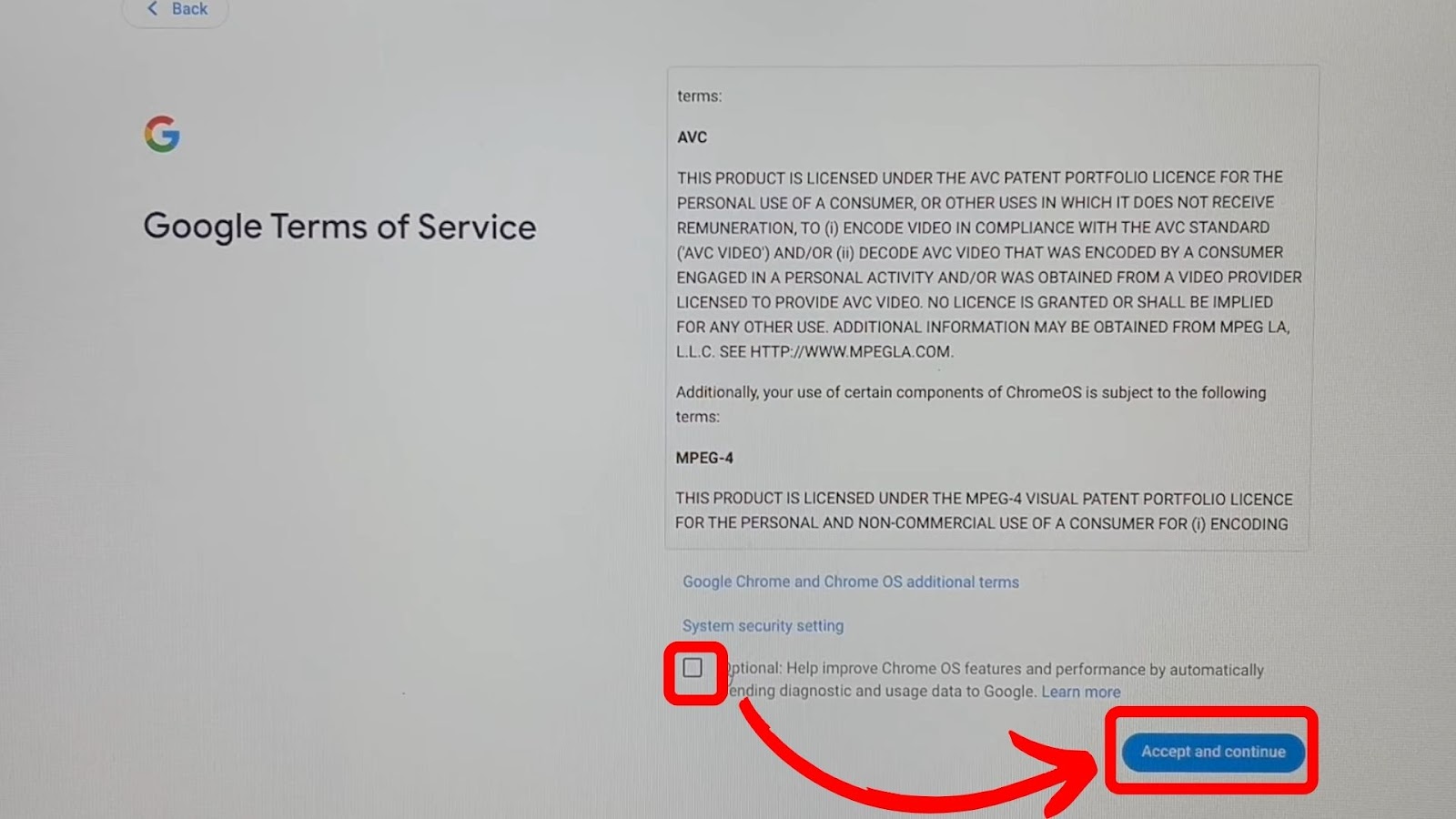 Accept Terms And Conditions Set Up Chromebook