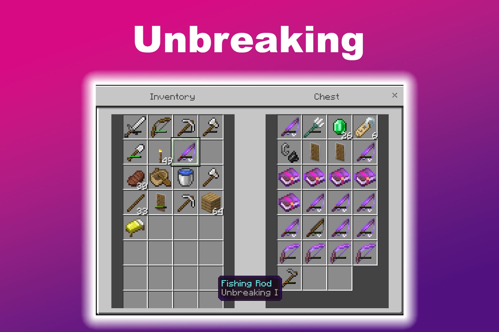 Unbreaking Best Enchantment For Fishing Rod Minecraft
