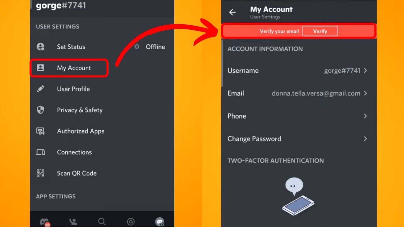 Verify Member Discord - Go to My Account