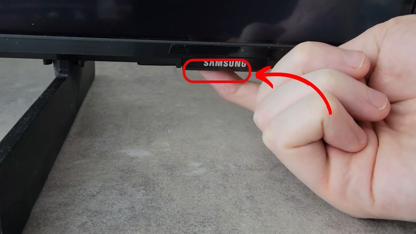 Button Underneath the Logo Samsung TV HDMI
