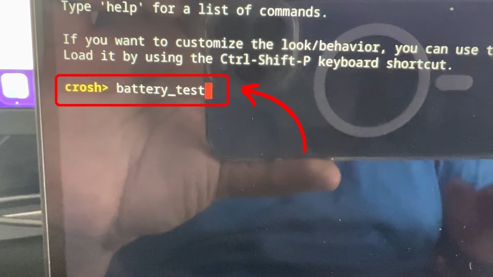 Chromebook's Battery Test Via Crosh Section