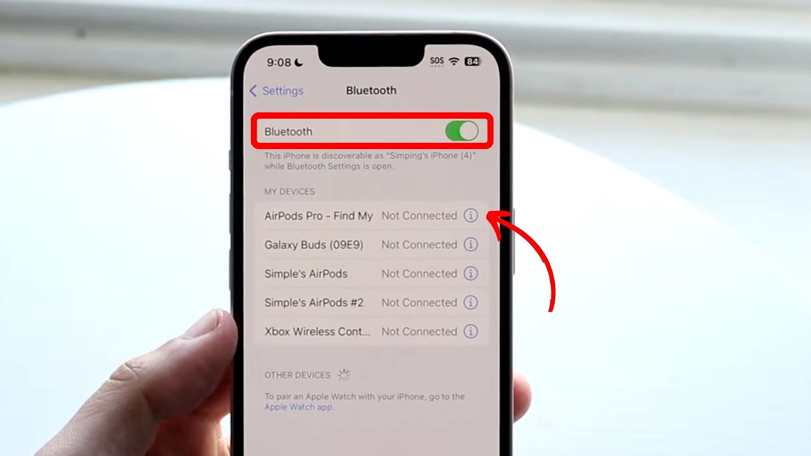 Disable Bluetooth on iPhone to Reconnect AirPods