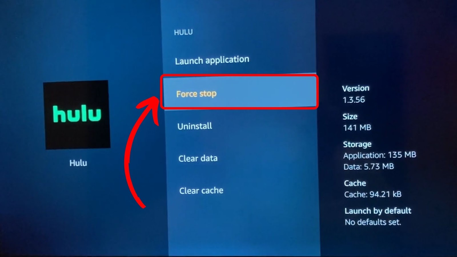 Force Stop Hulu App to Fix It