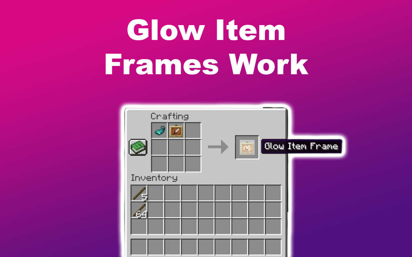 Minecraft Invisible Item Frame Glow Item