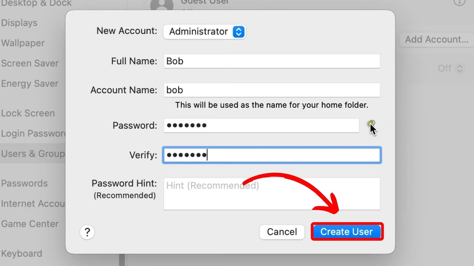 Add an Admin Account on Mac