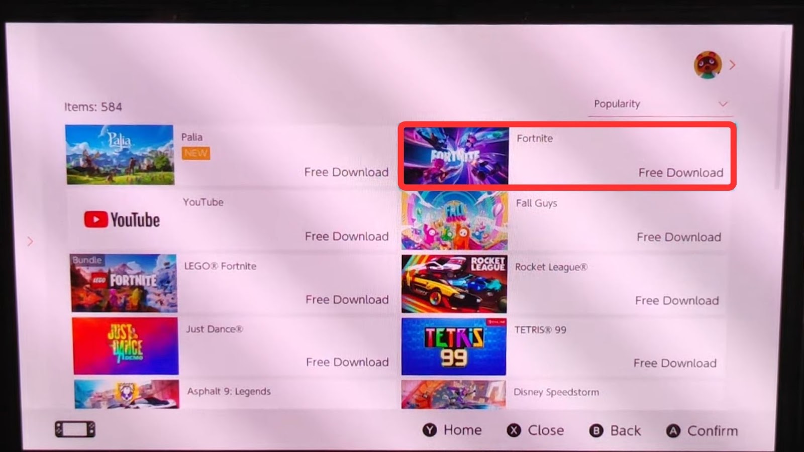 Free Downloading a Game on Nintendo Switch