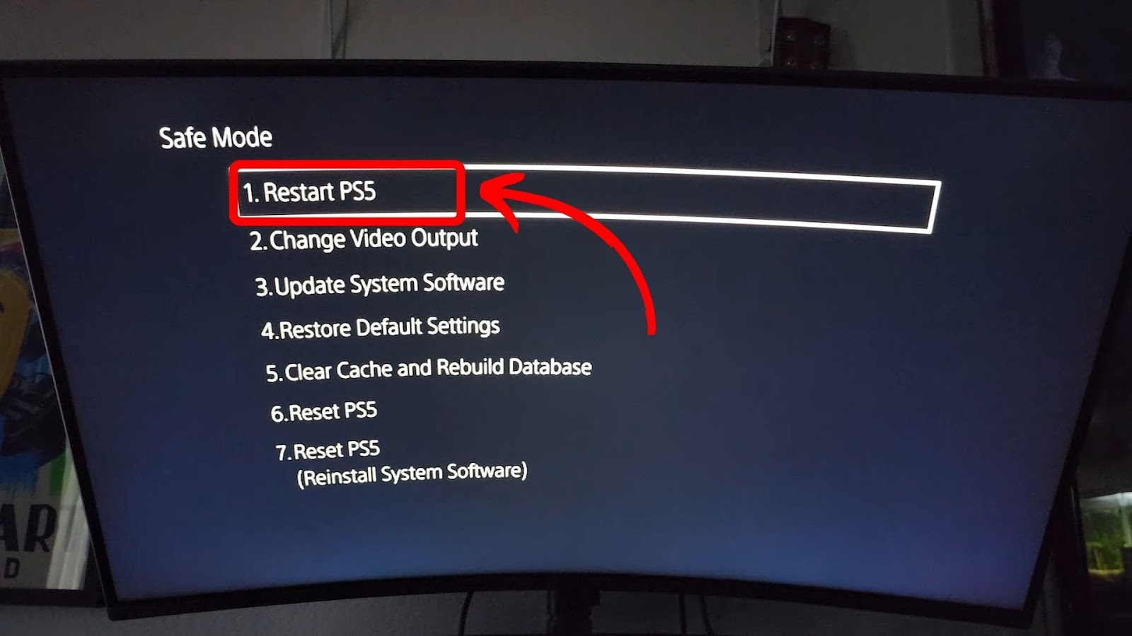 Restart PS5 in Safe Mode