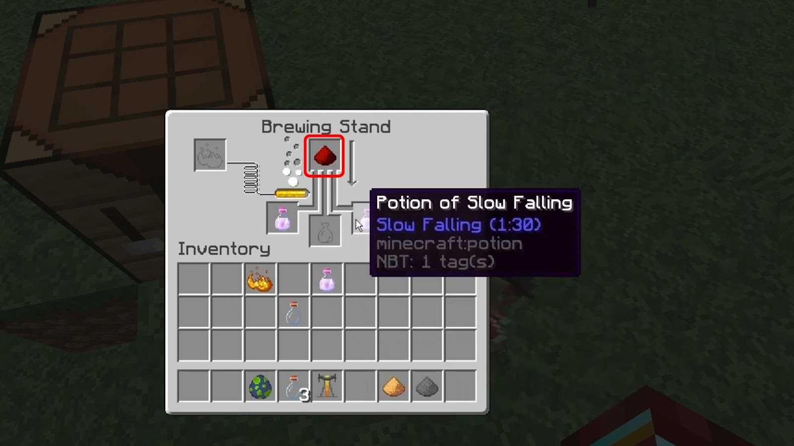 Slow Falling Potion Redstone in Brewing Stand