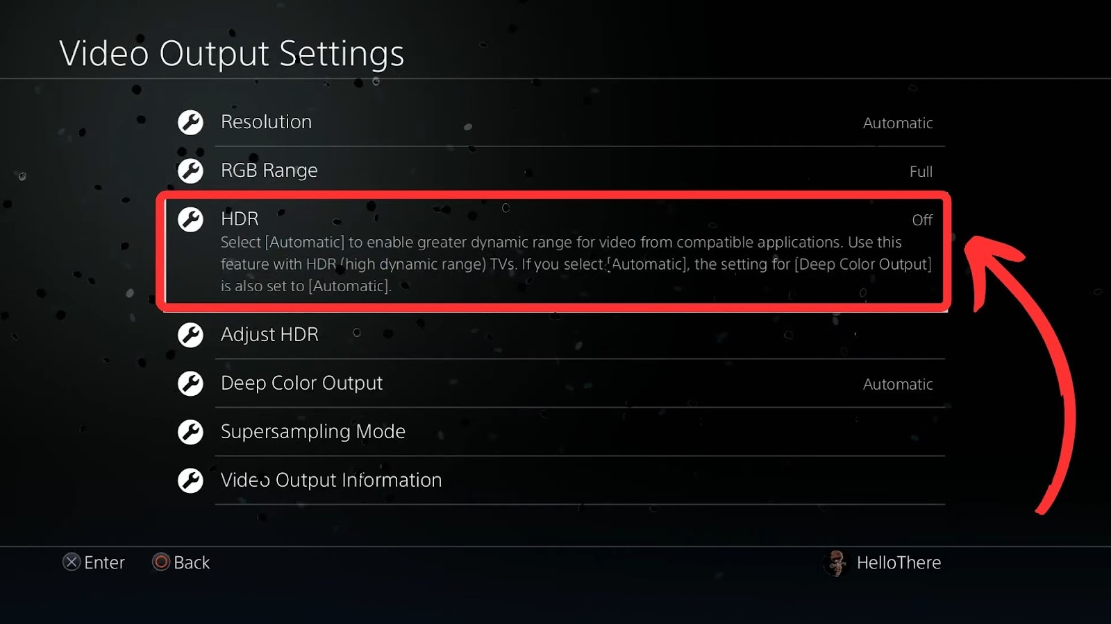 Toggle Off HDR PS5