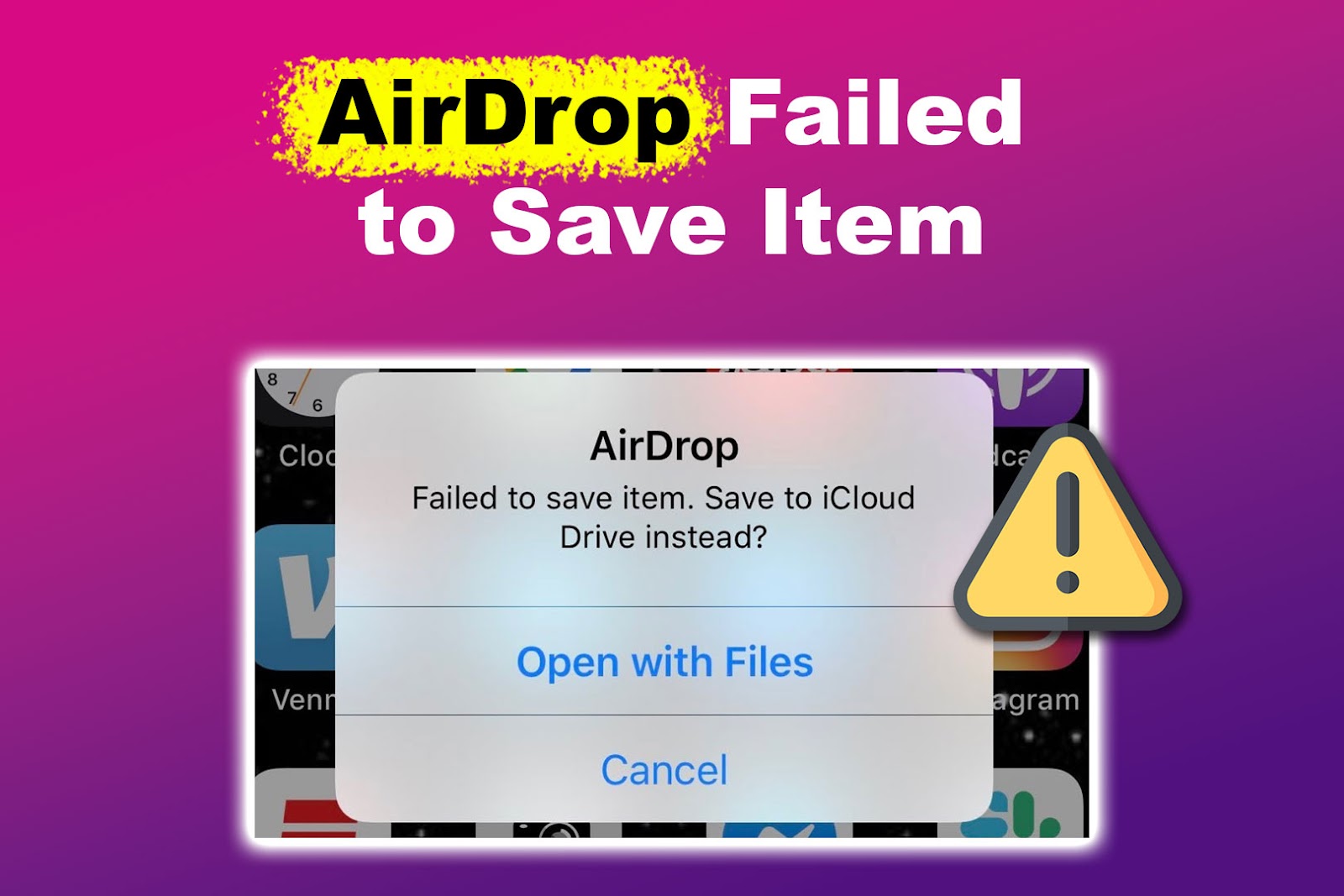 AirDrop Failed To Save Item