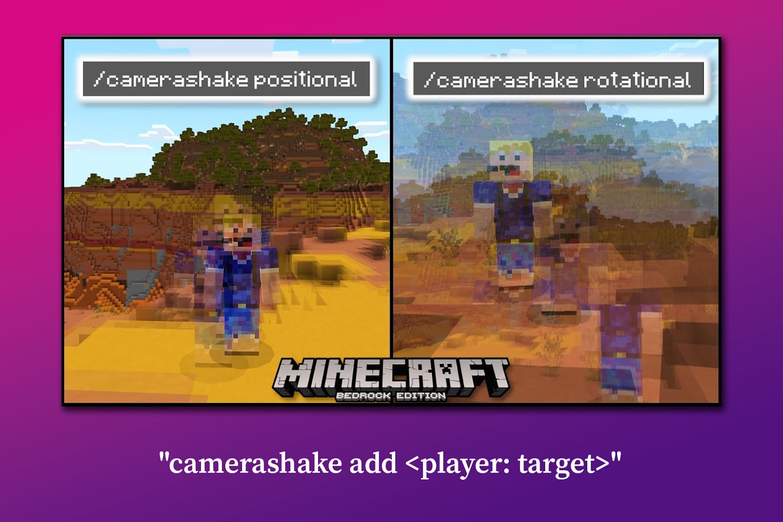 Fun Commands for Minecraft Shake Camera