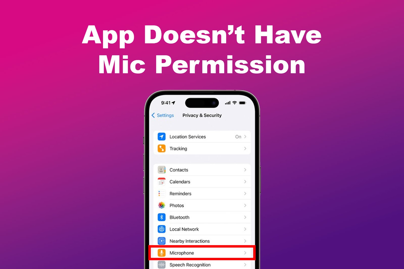 iPhone 12 App Has No Mic Permission