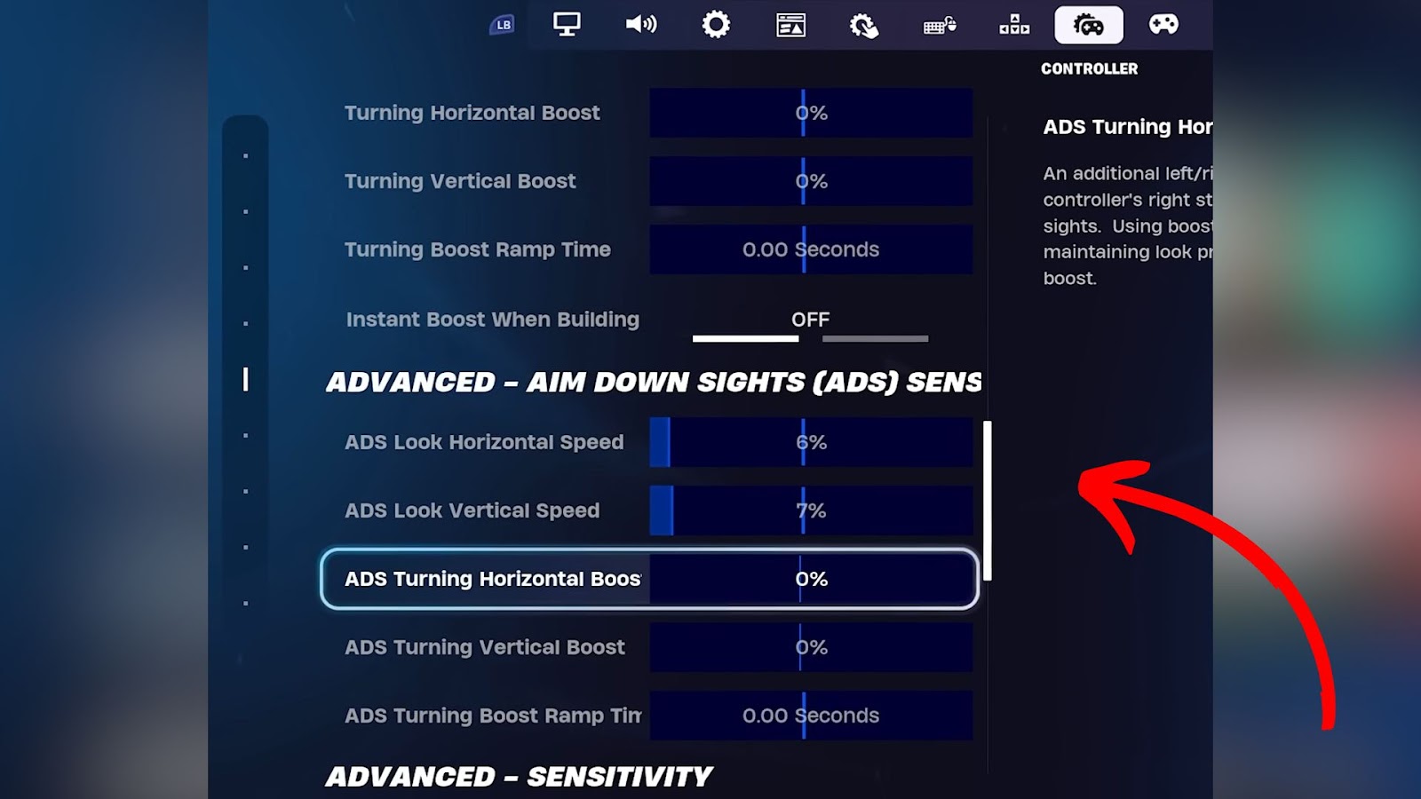 Look Sensitivity Settings for Fortnite Xbox