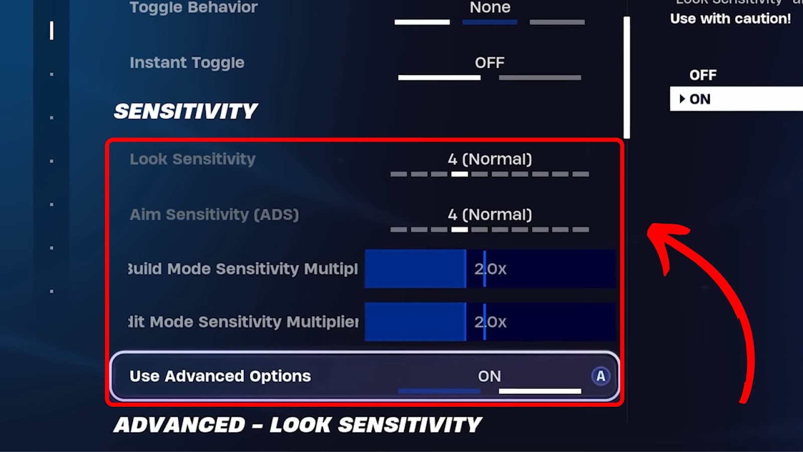 Sensitivity Settings for Fortnite Xbox