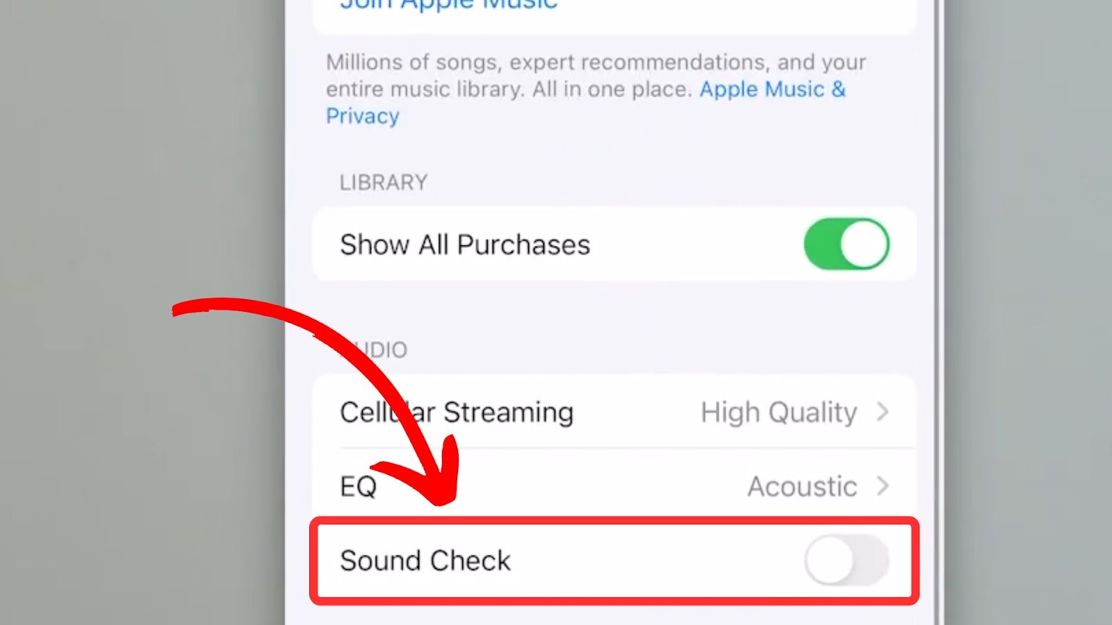 How to Disable Apple Music Sound Check Settings