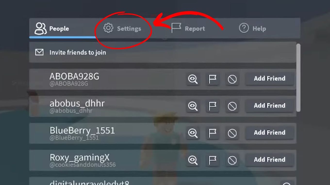 Go to Roblox settings
