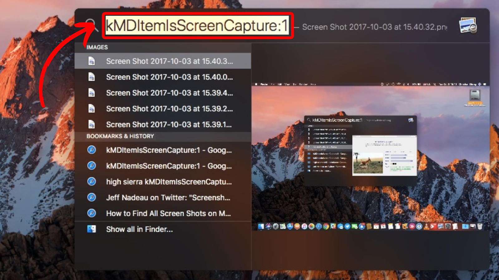 How to Find Screenshots on Mac Via Spotlight