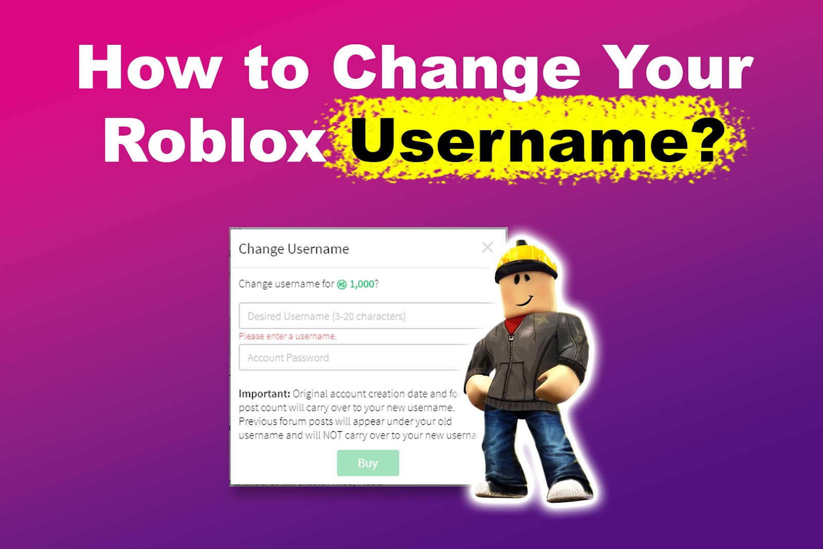 Changing Your Roblox Username