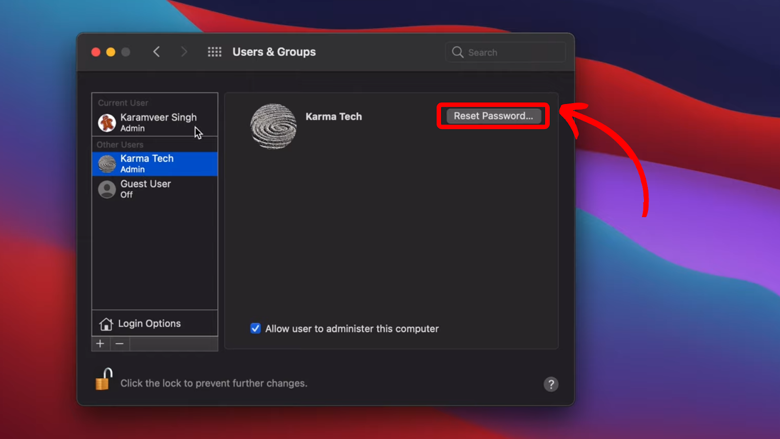 Username Reset Password Unlock Mac