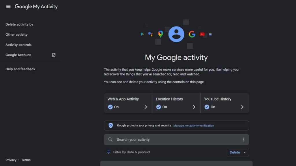 My Google Activity on Chrome