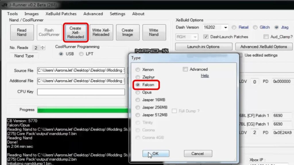 Adjust NAND File to JTAG Xbox