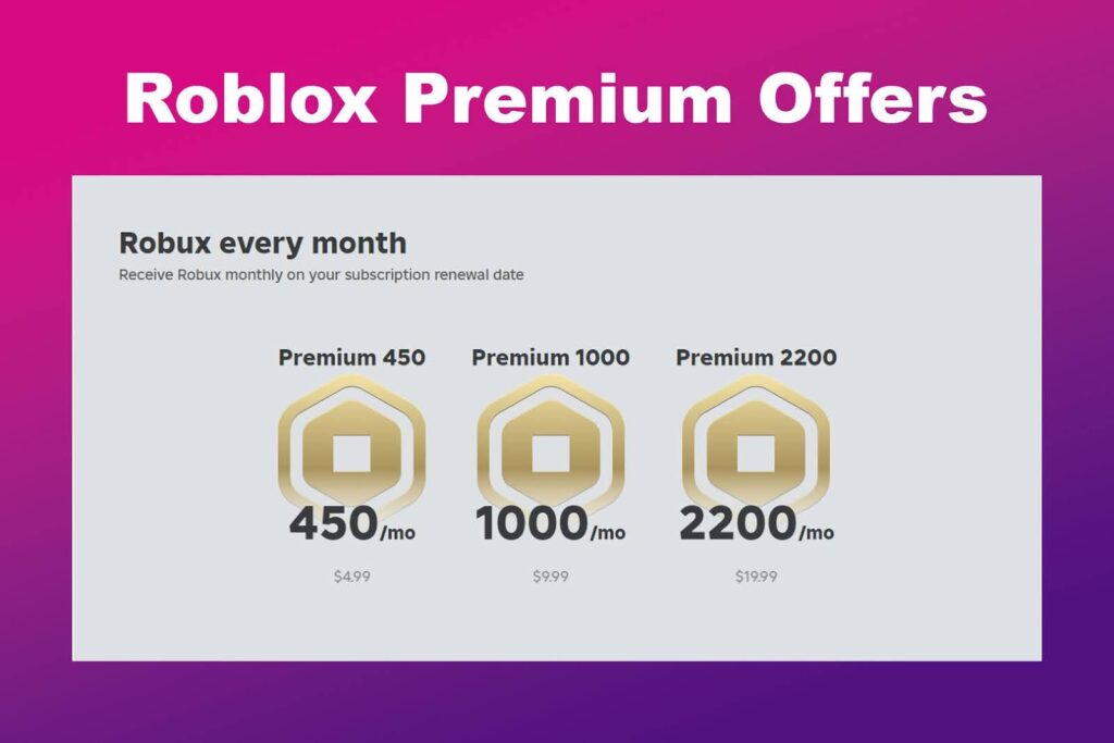 Roblox Premium Offers