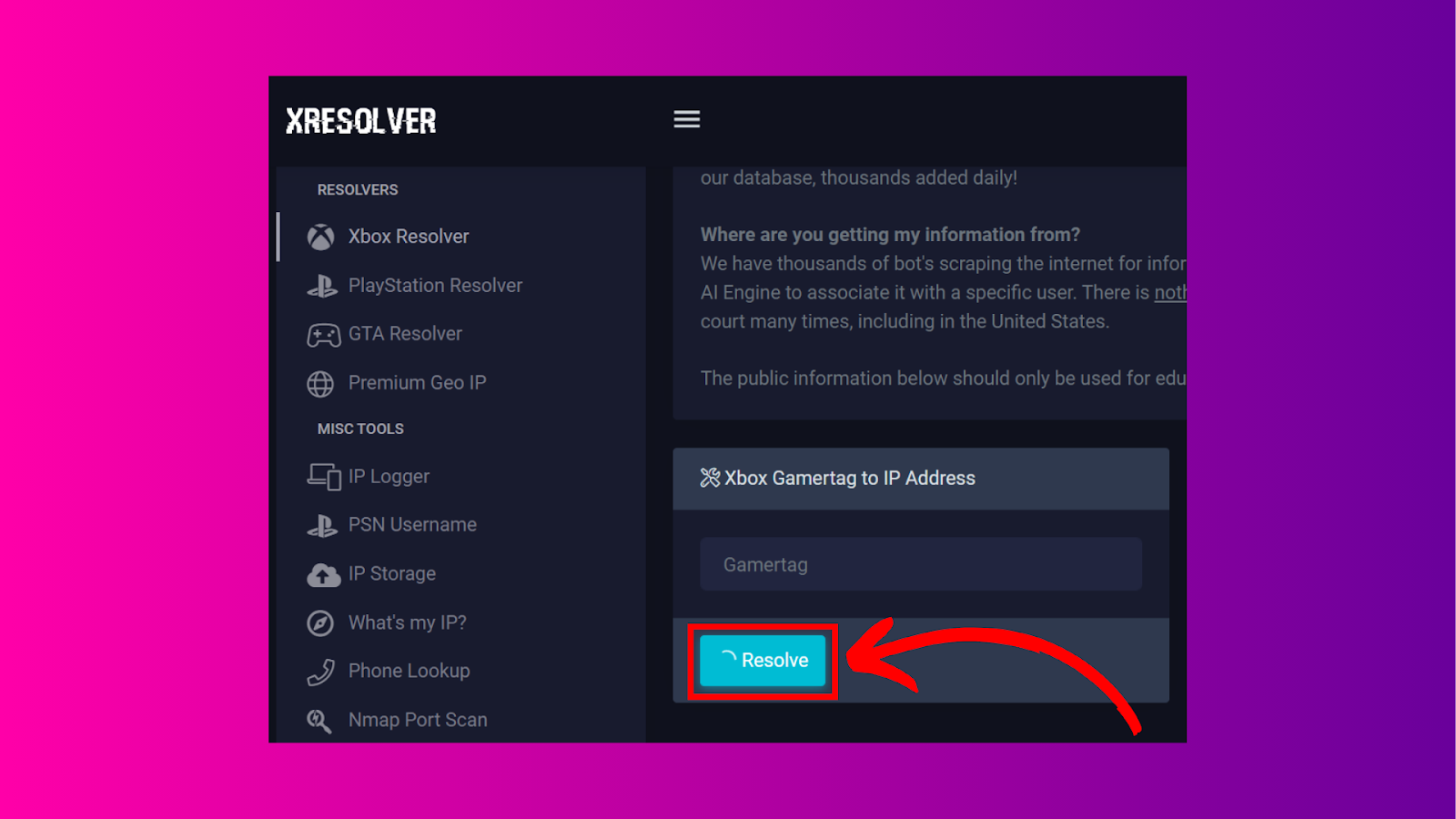 Xbox IP Puller - XResolver