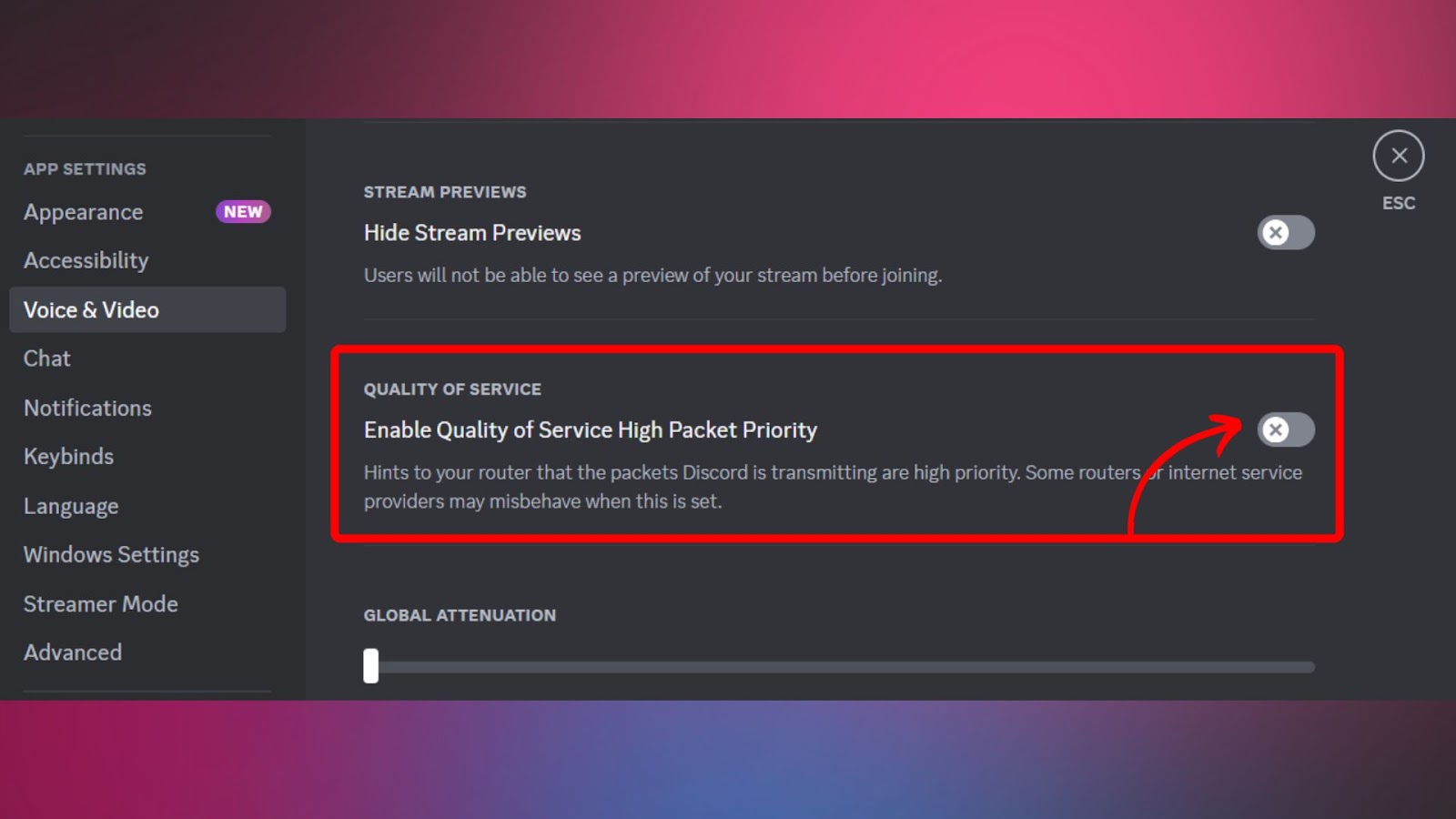 Disable Discord Quality of Service