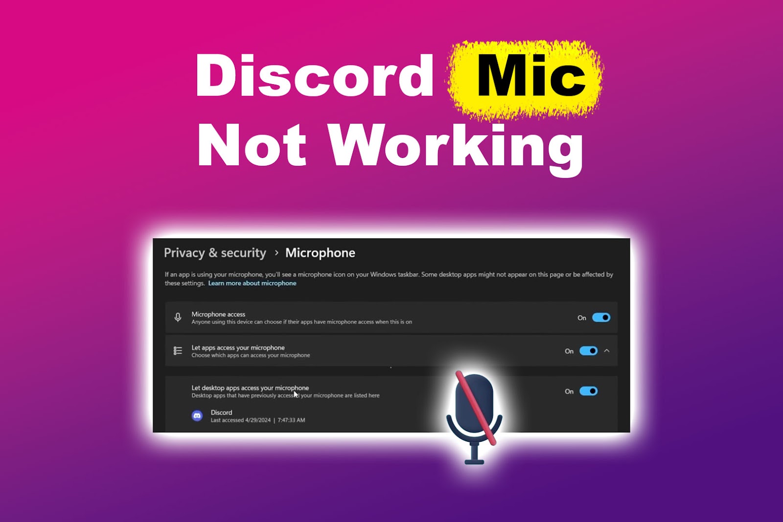 Discord Mic Not Working