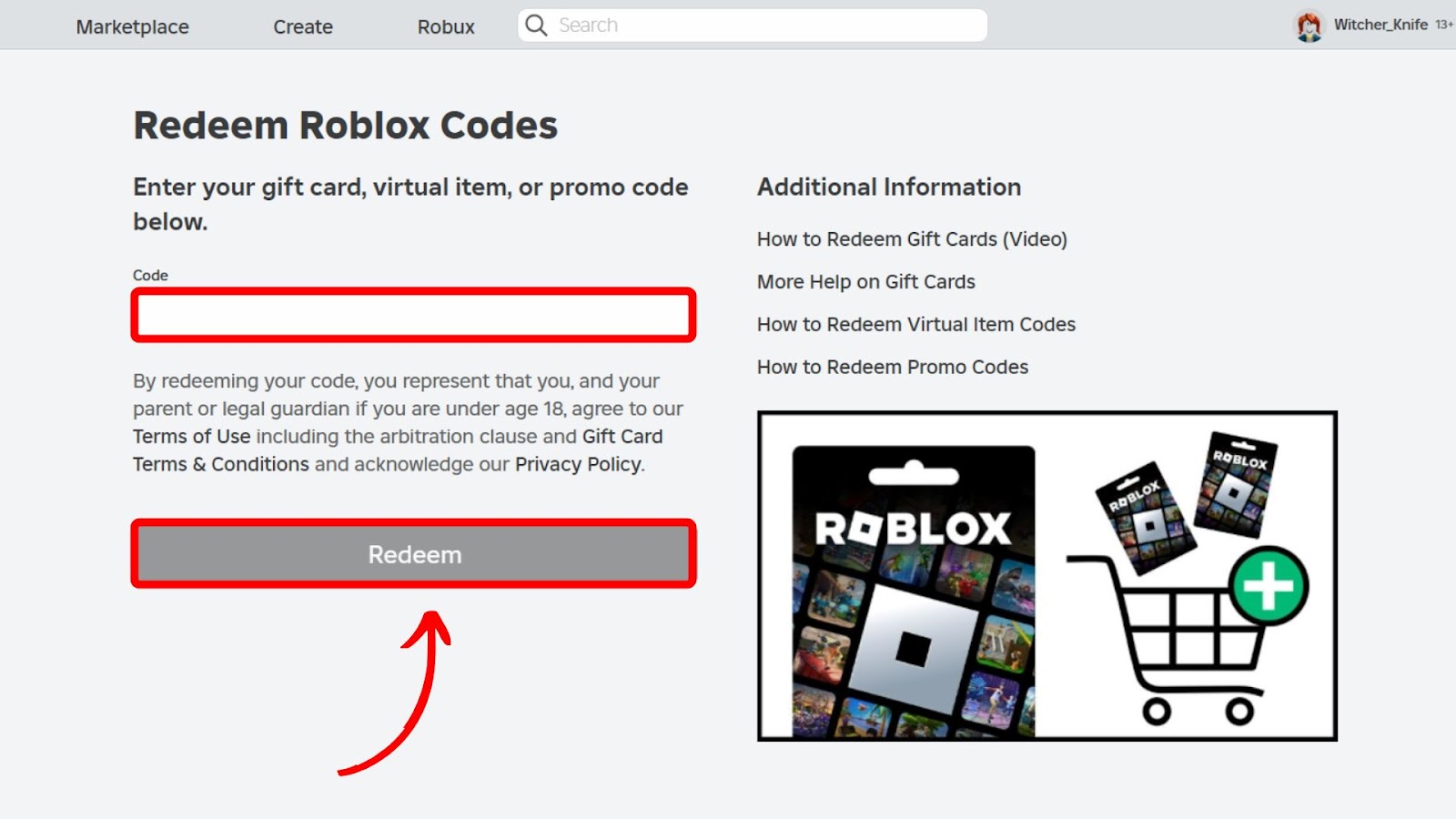 Give Someone Robux With a Gift Card - Redeem