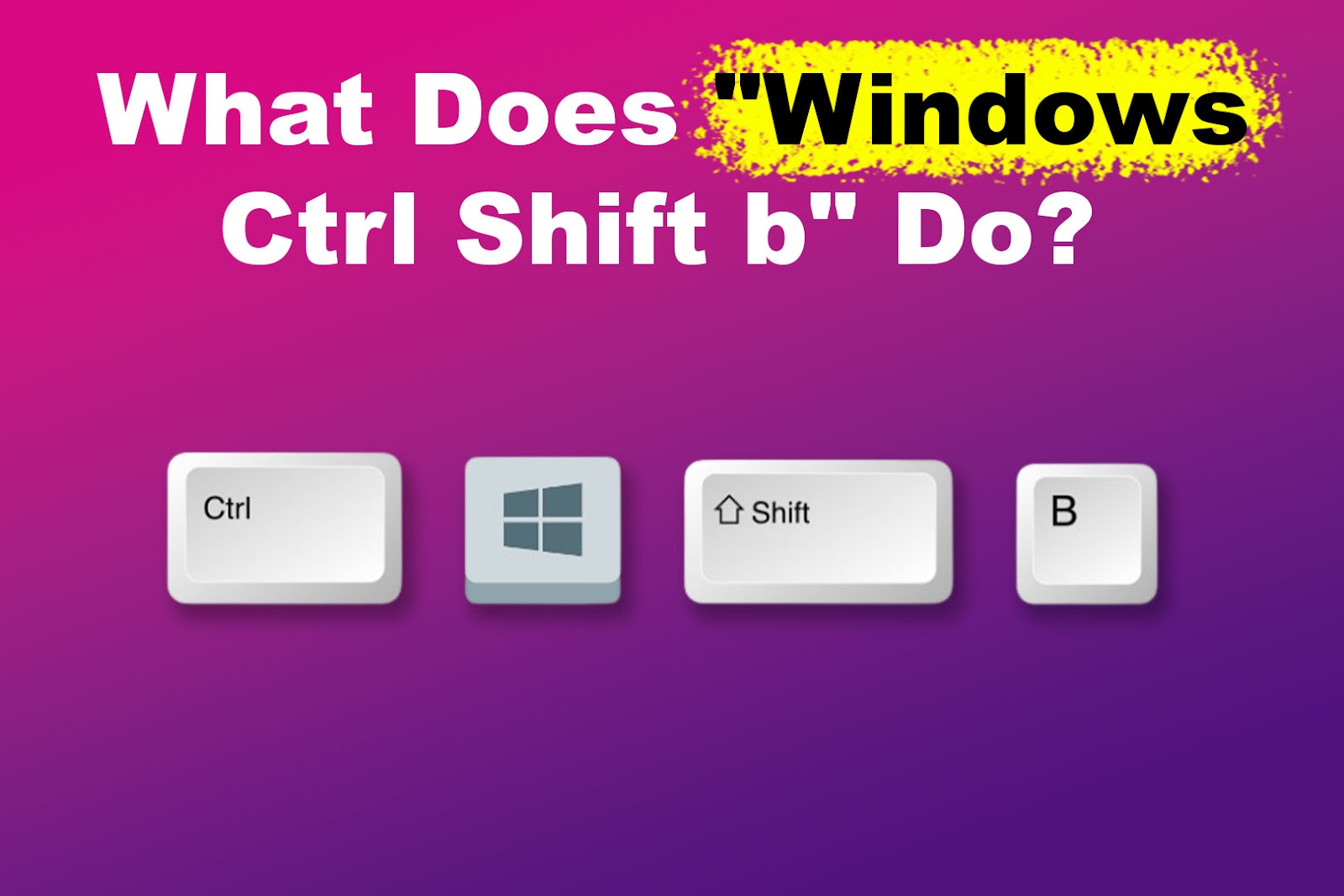What Does Windows Ctrl Shift b do?