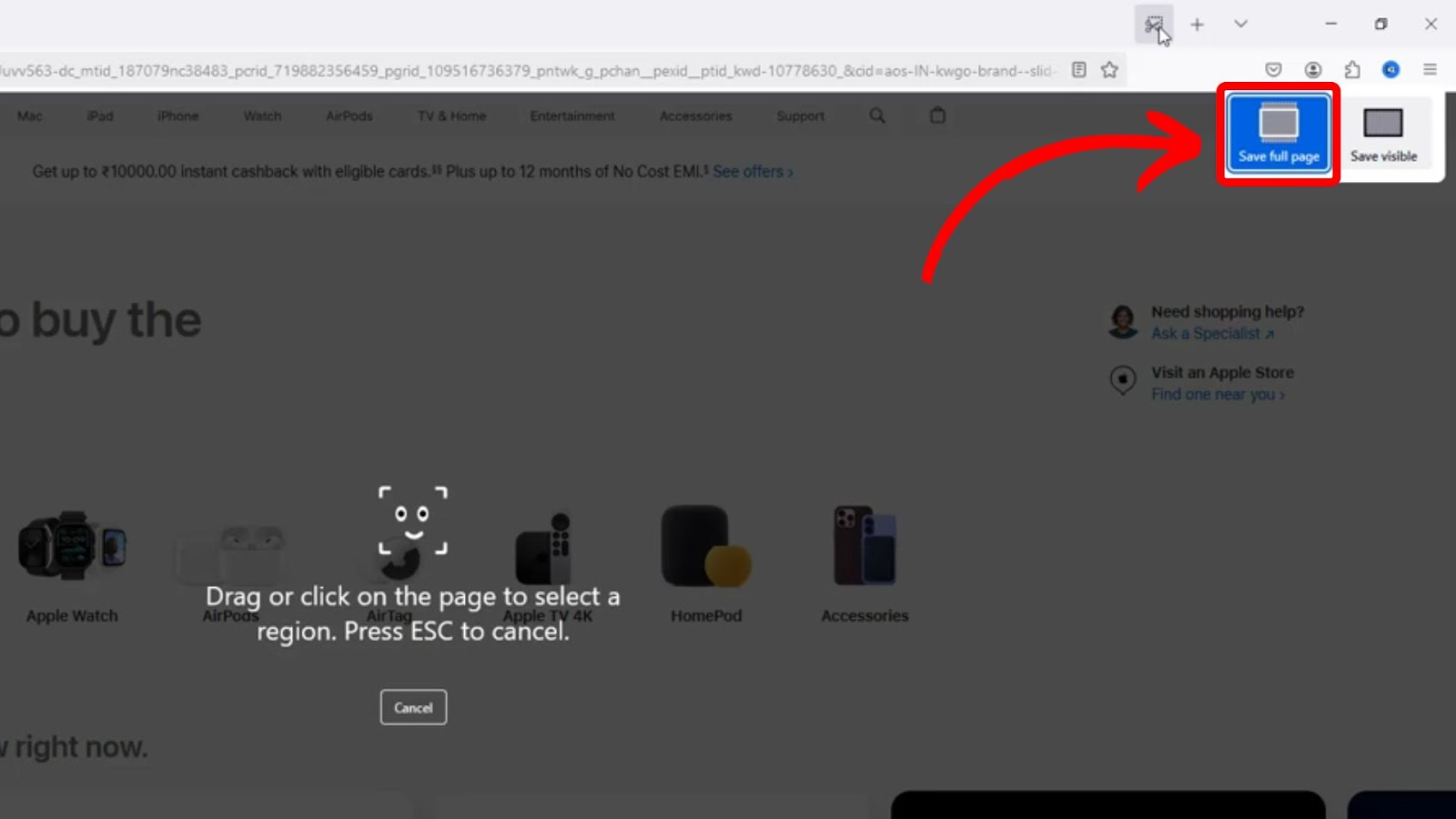 Take a Scrolling Screenshot on Windows - Mozilla Firefox