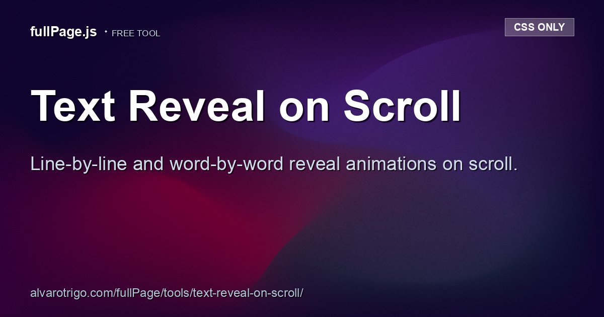 Text Reveal on Scroll — CSS & JavaScript Examples | fullPage.js