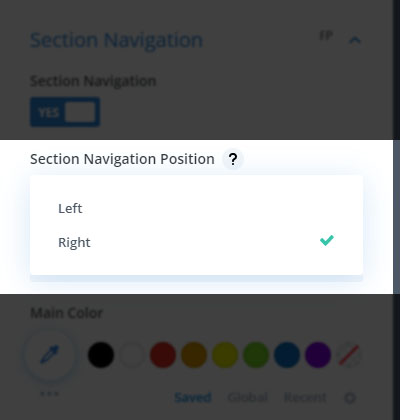 FullPage for Divi Section Navigation Position