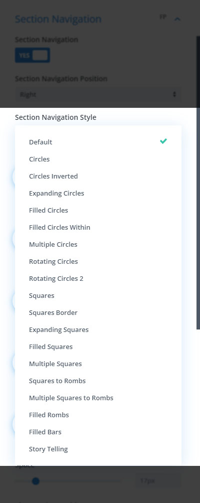 FullPage for Divi Section Navigation Style