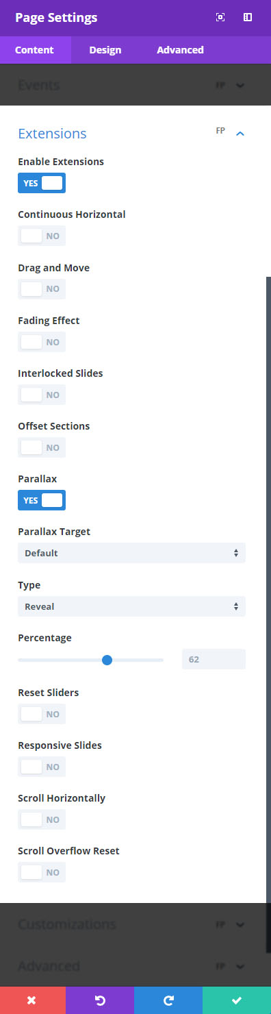 Extension Options