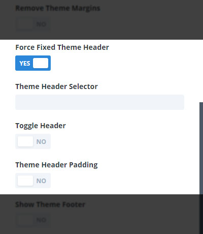 Force Fixed Theme Header