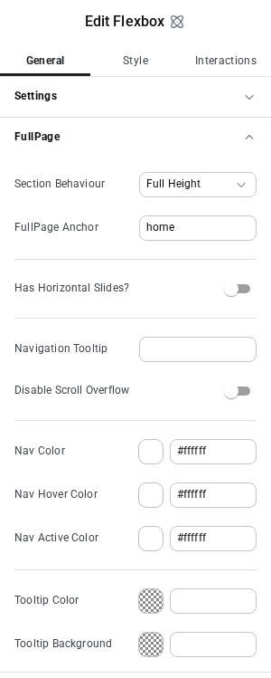Section Options