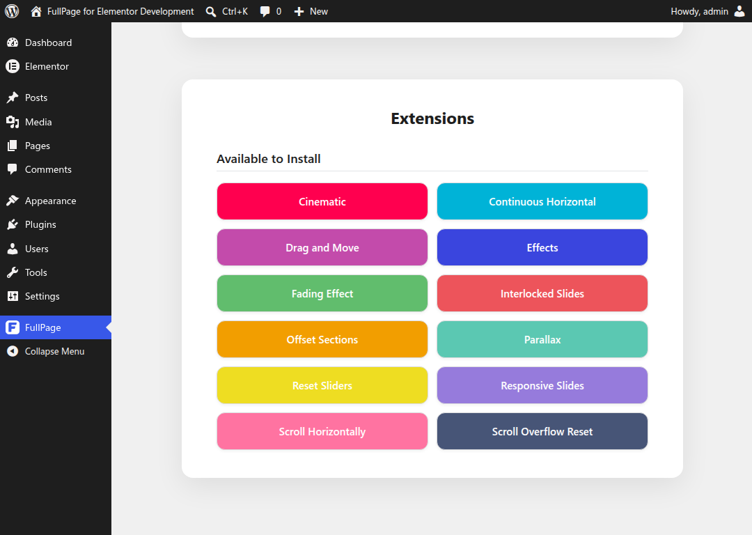 Extension List