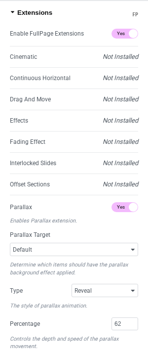 Extension Options