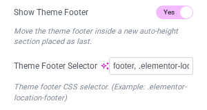 Show Theme Footer