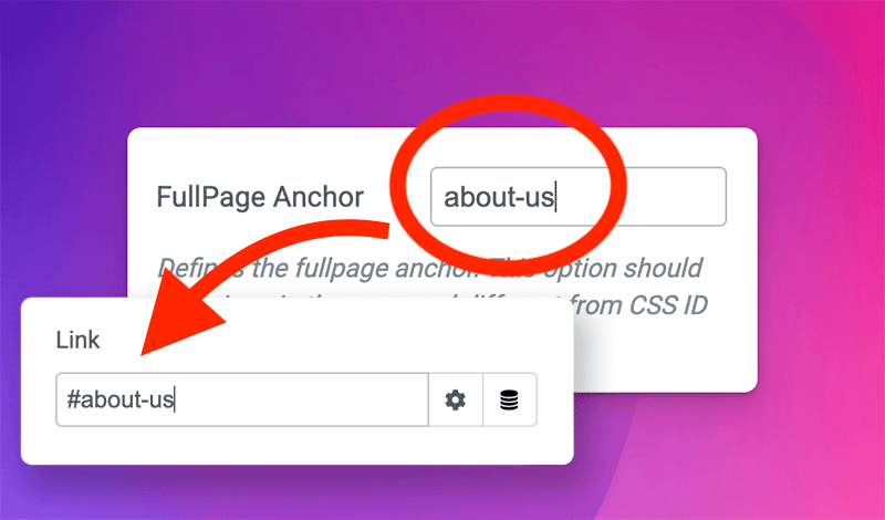 Elementor anchor menu fullPage.js