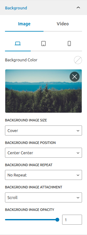 Section Background Image Options