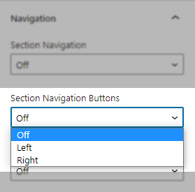 FullPage for Gutenberg Section Navigation Buttons Options