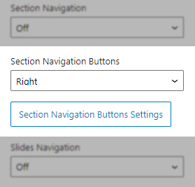 FullPage for Gutenberg Section Navigation Buttons Options