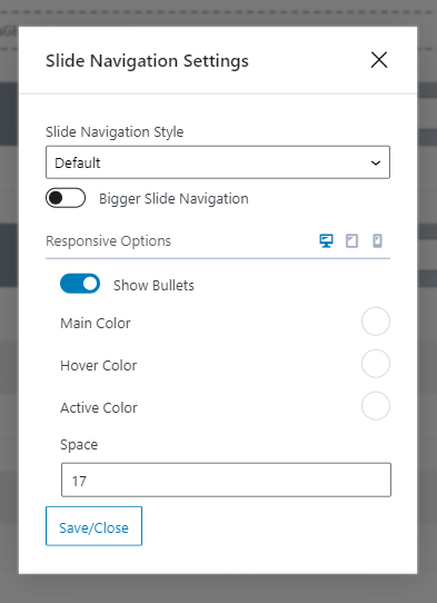 FullPage for Gutenberg Slide Navigation Options