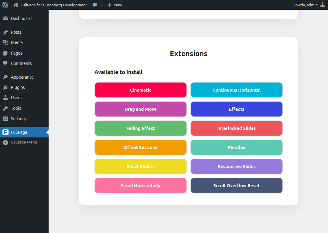 Extension List