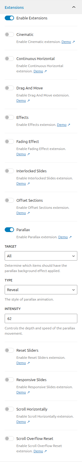Extension Options