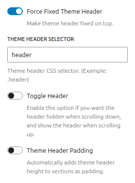 Force Fixed Theme Header